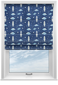 Blast Off, Celestial Blue - Twist&Fit Roman Blind